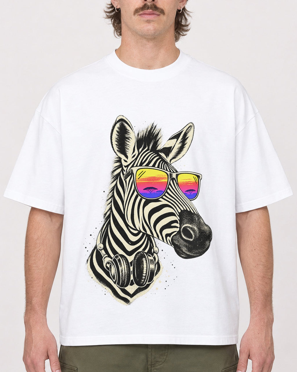 Mockup Boxy Heavyweight Tee White male close-up 29