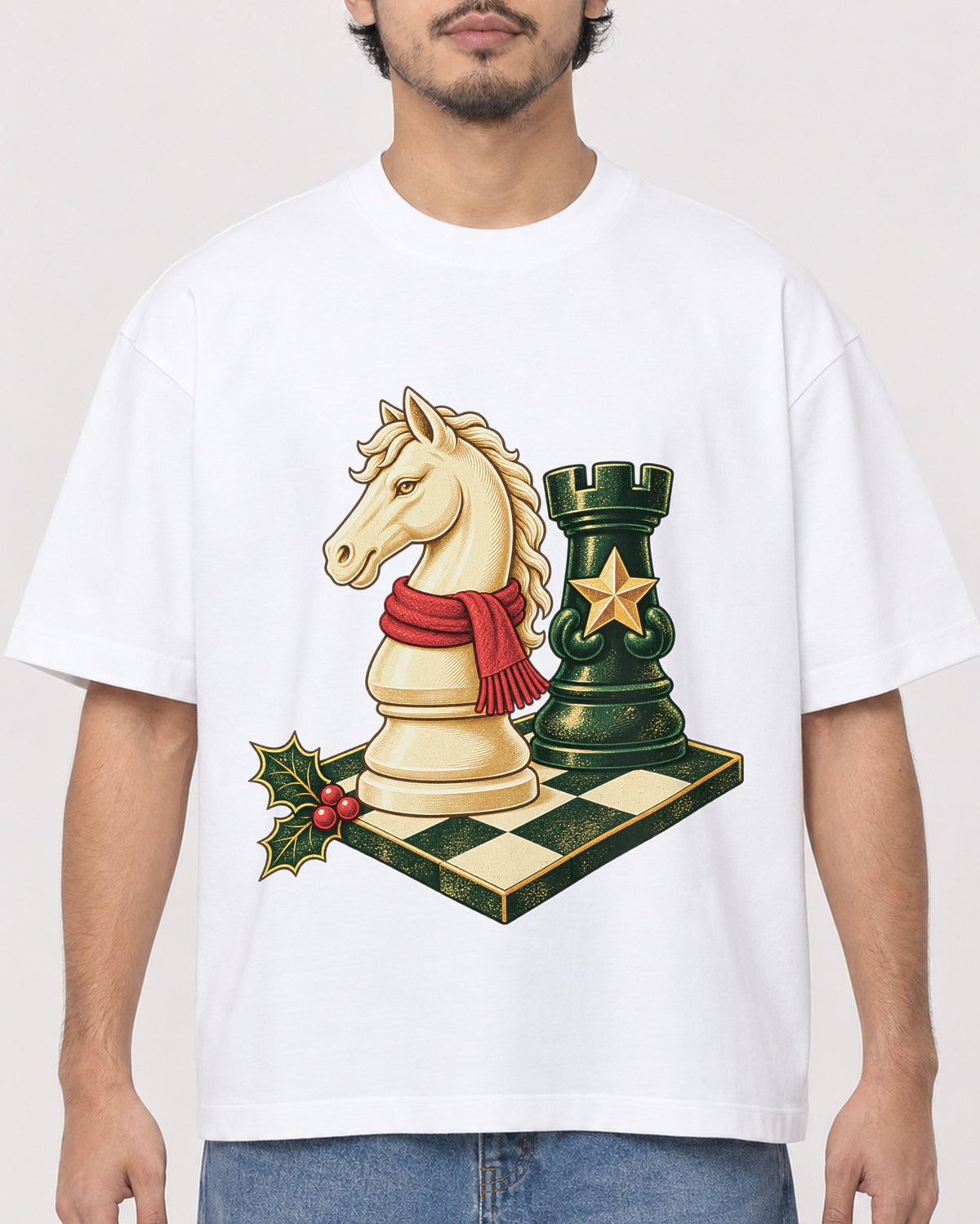 Mockup Boxy Heavyweight Tee White male close-up 02