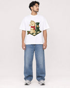 Mockup Boxy Heavyweight Tee White male full-body 02