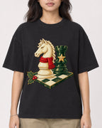 Mockup Boxy Heavyweight Tee Black female close-up 02