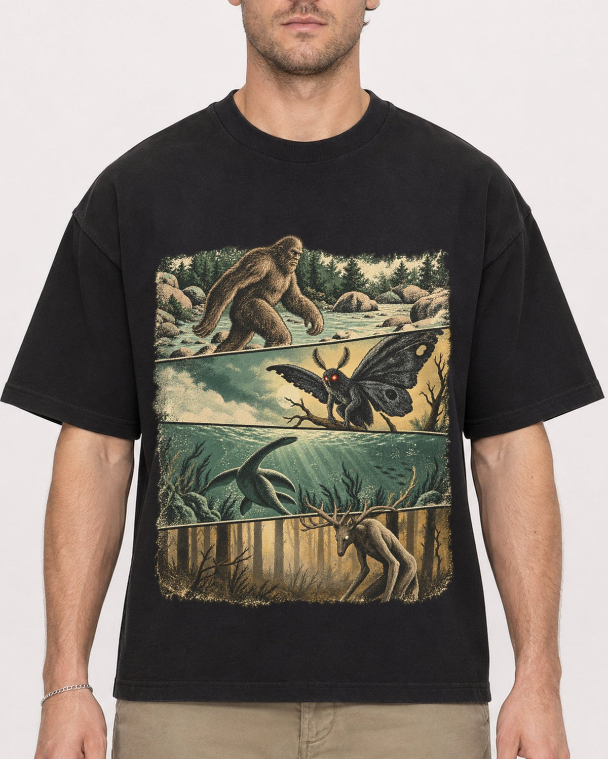 Mockup Boxy Heavyweight Tee Black male close-up 08