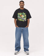 Mockup Boxy Heavyweight Tee Black male full-body 14