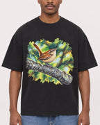 Mockup Boxy Heavyweight Tee Black male close-up 14