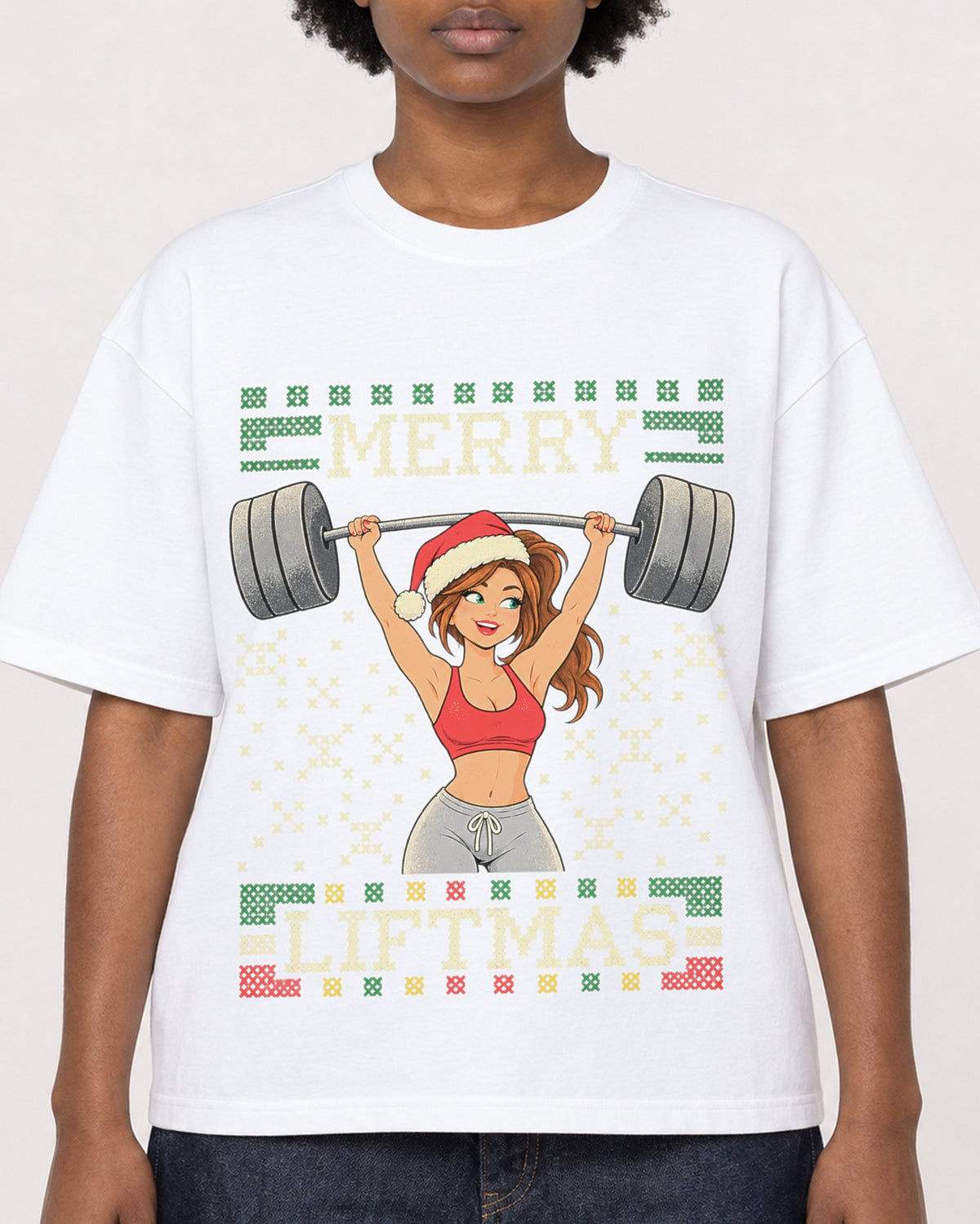 Mockup Boxy Heavyweight Tee White female close-up 14