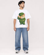 Mockup Boxy Heavyweight Tee White male full-body 02