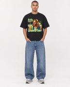 Mockup Boxy Heavyweight Tee Black male full-body 50