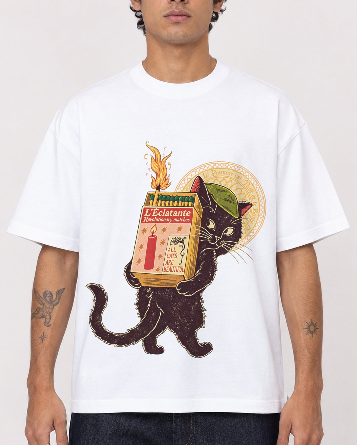Mockup Boxy Heavyweight Tee White male close-up 06