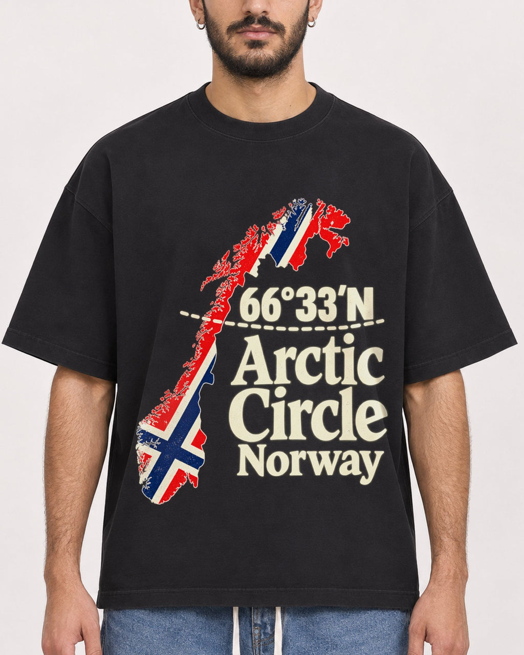 Mockup Boxy Heavyweight Tee Black male close-up 07