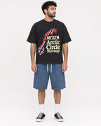 Mockup Boxy Heavyweight Tee Black male full-body 07