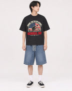 Mockup Boxy Heavyweight Tee Black male full-body 11