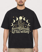 Mockup Boxy Heavyweight Tee Black male close-up 32