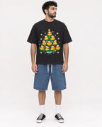 Mockup Boxy Heavyweight Tee Black male full-body 07