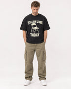 Mockup Boxy Heavyweight Tee Black male full-body 08