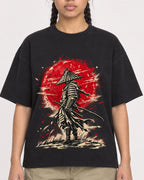 Mockup Boxy Heavyweight Tee Black female close-up 50