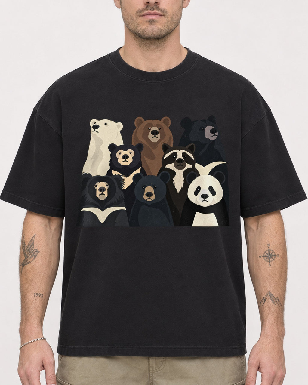 Mockup Boxy Heavyweight Tee Black male close-up 48