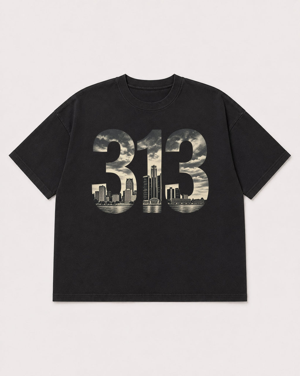Mockup Boxy Heavyweight Tee Black product