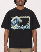 Mockup Boxy Heavyweight Tee Black male close-up 04