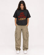 Mockup Boxy Heavyweight Tee Black female full-body 06