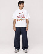 Mockup Boxy Heavyweight Tee White male full-body 06