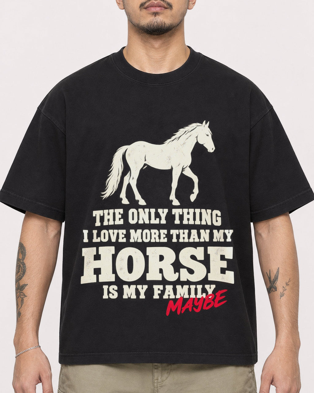 Mockup Boxy Heavyweight Tee Black male close-up 12