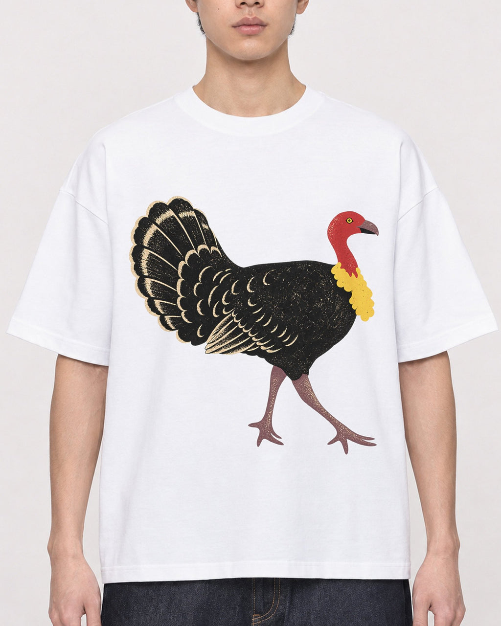 Mockup Boxy Heavyweight Tee White male close-up 01