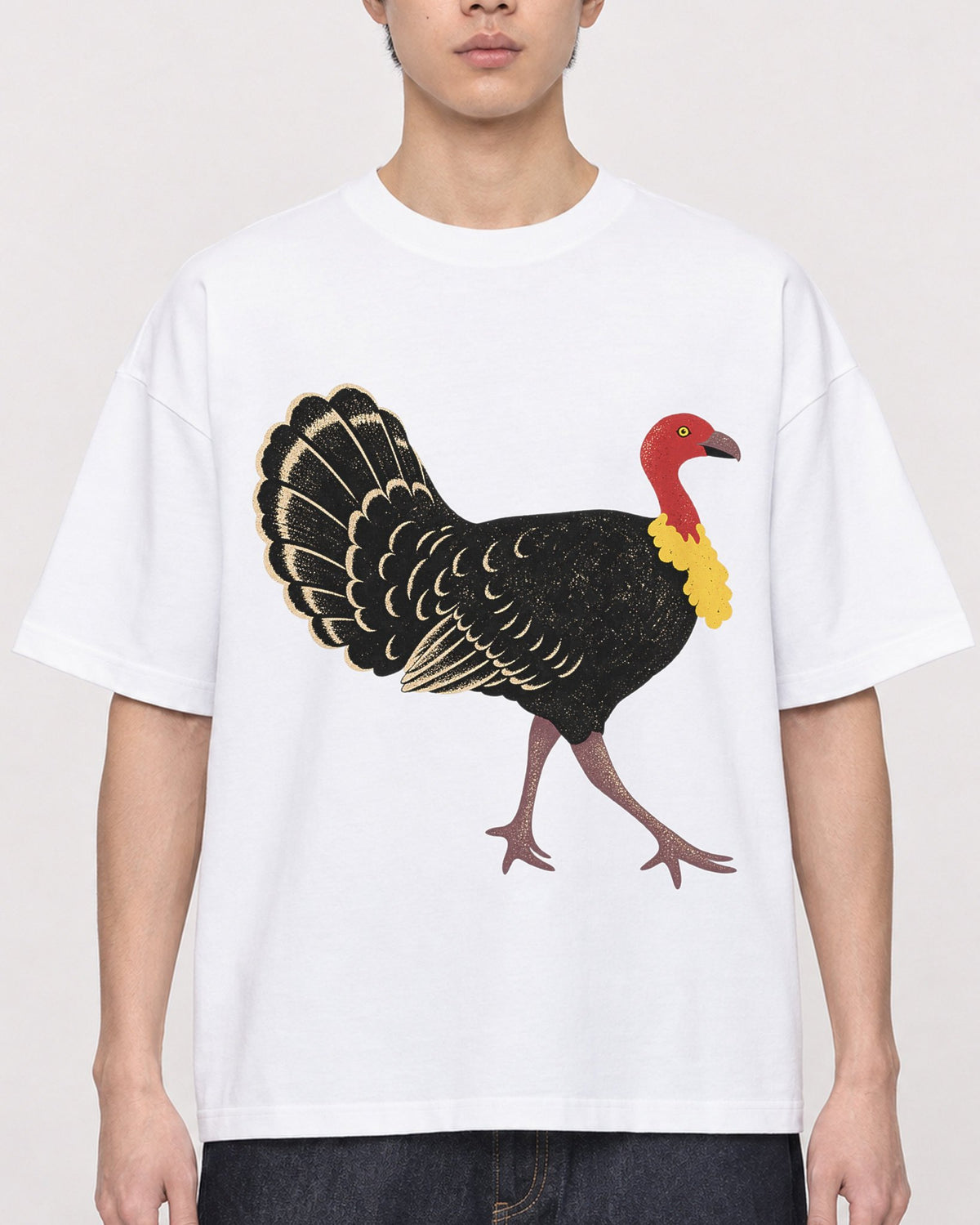 Mockup Boxy Heavyweight Tee White male close-up 01