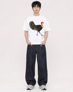 Mockup Boxy Heavyweight Tee White male full-body 01
