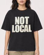 Mockup Boxy Heavyweight Tee Black female close-up 02