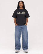Mockup Boxy Heavyweight Tee Black female full-body 04