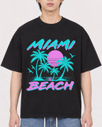 Mockup Boxy Heavyweight Tee Black male close-up 11