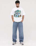 Mockup Boxy Heavyweight Tee White male full-body 07