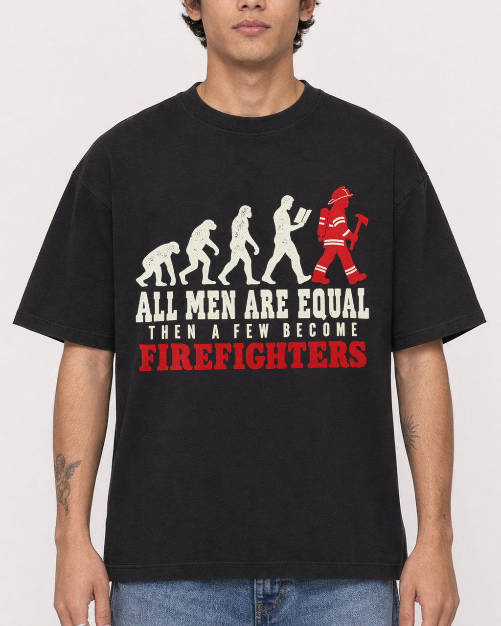 Mockup Boxy Heavyweight Tee Black male close-up 06