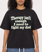Mockup Boxy Heavyweight Tee Black female close-up 05