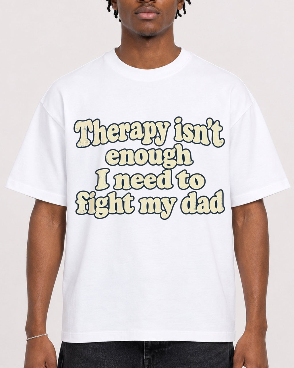 Mockup Boxy Heavyweight Tee White male close-up 05