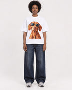 Mockup Boxy Heavyweight Tee White female full-body 14