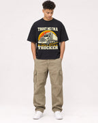Mockup Boxy Heavyweight Tee Black male full-body 20