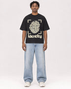 Mockup Boxy Heavyweight Tee Black male full-body 05