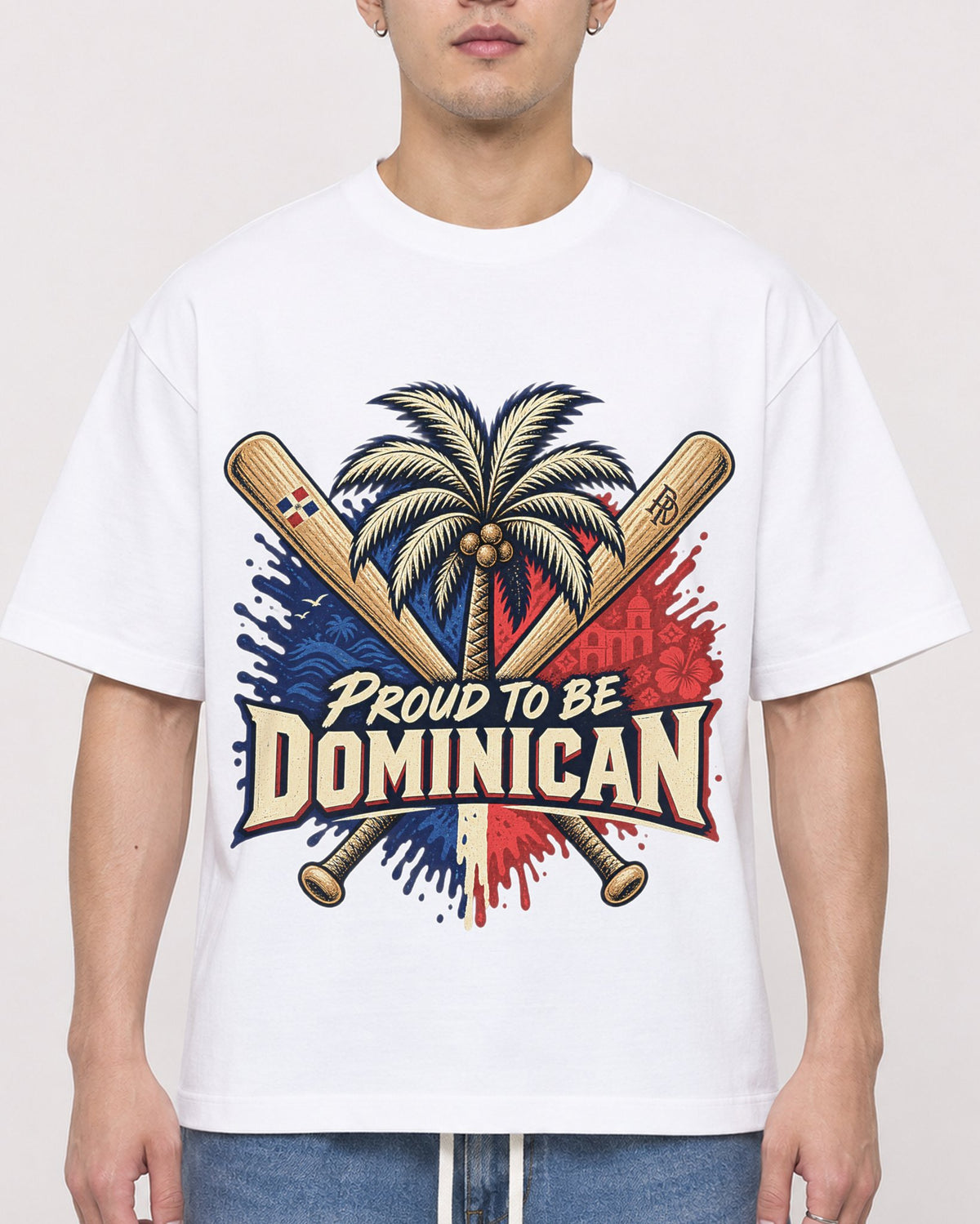 Mockup Boxy Heavyweight Tee White male close-up 13