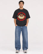 Mockup Boxy Heavyweight Tee Black male full-body 10