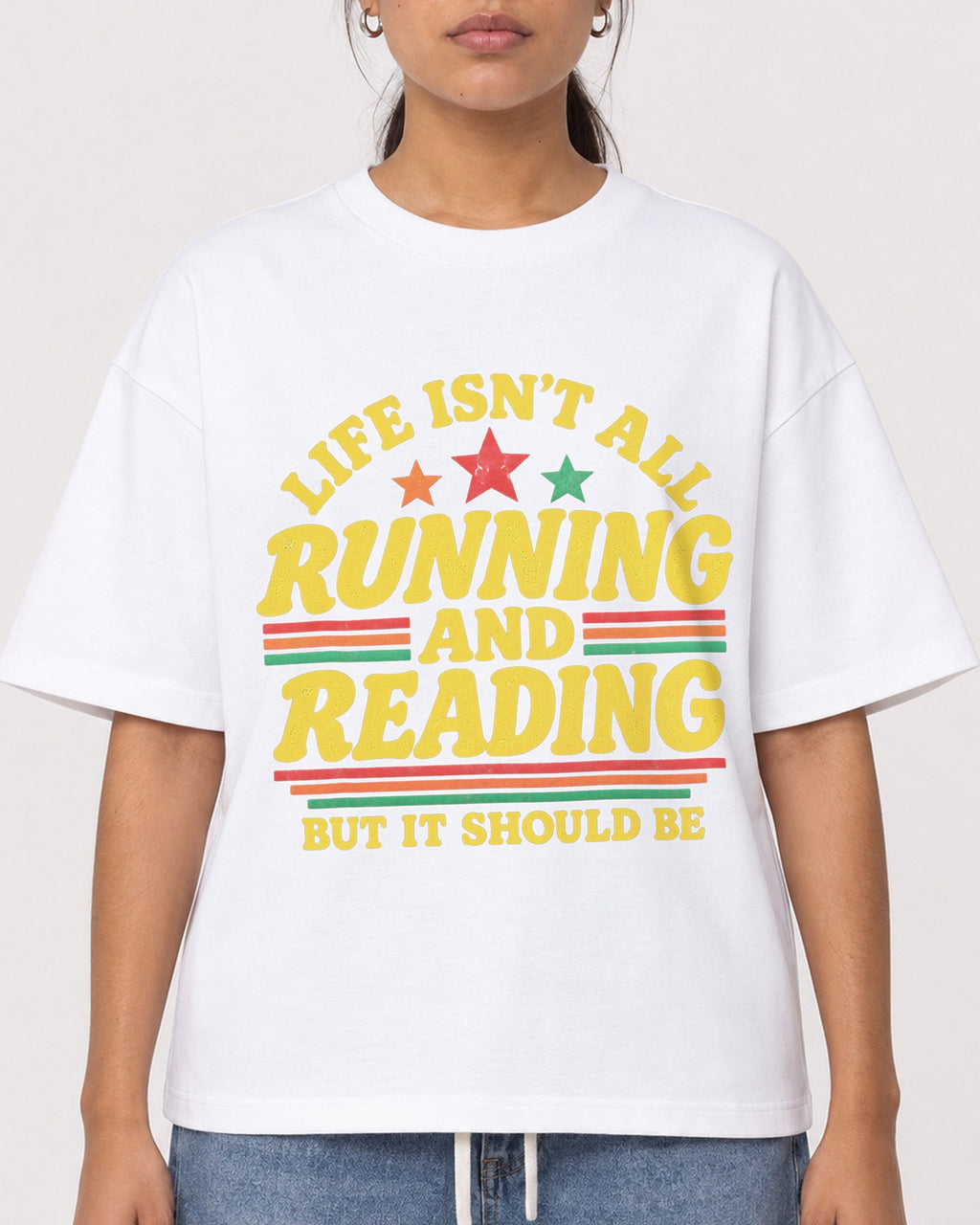 Mockup Boxy Heavyweight Tee White female close-up 16
