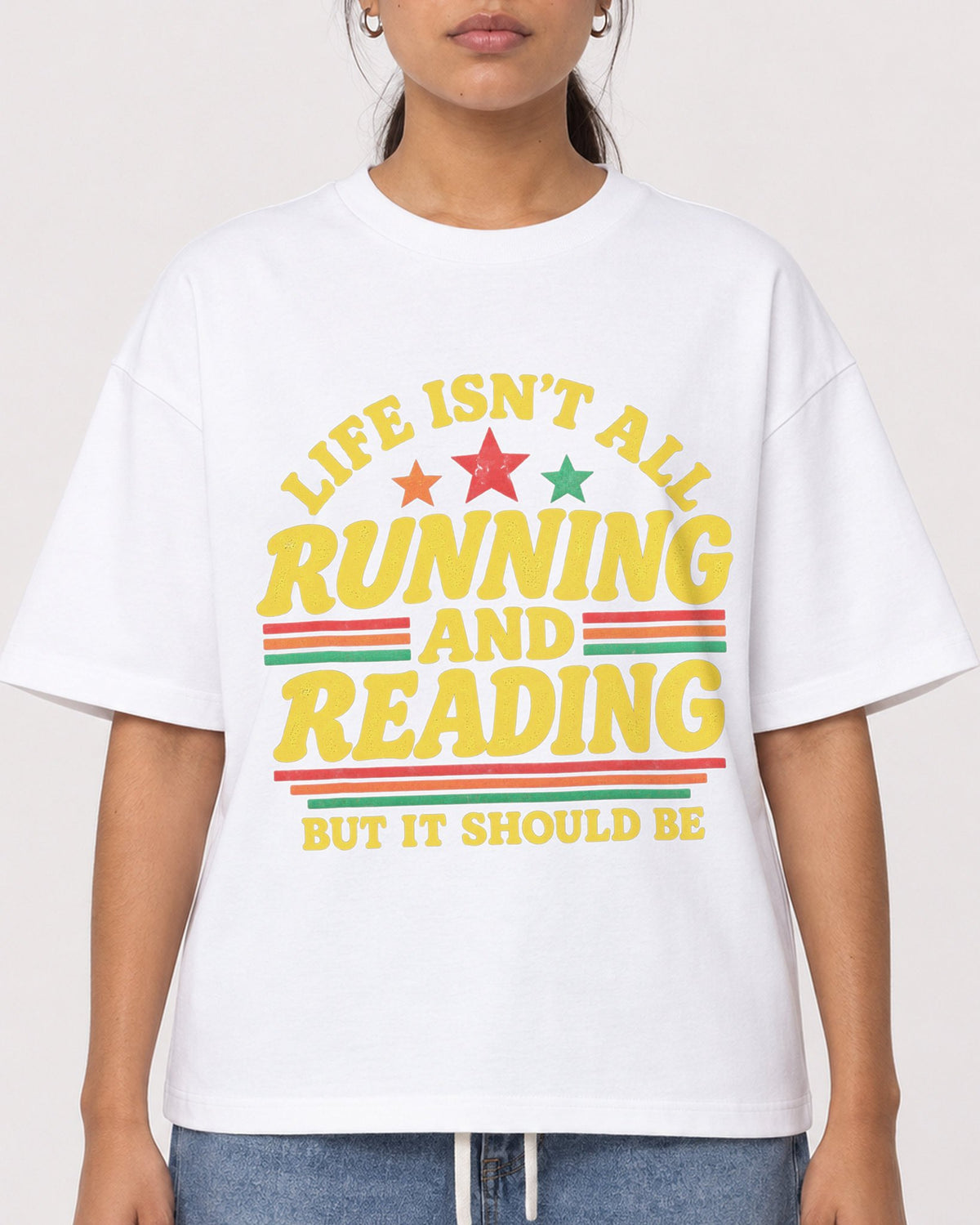 Mockup Boxy Heavyweight Tee White female close-up 16