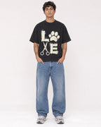 Mockup Boxy Heavyweight Tee Black male full-body 06
