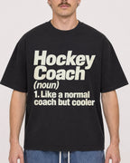 Mockup Boxy Heavyweight Tee Black male close-up 19