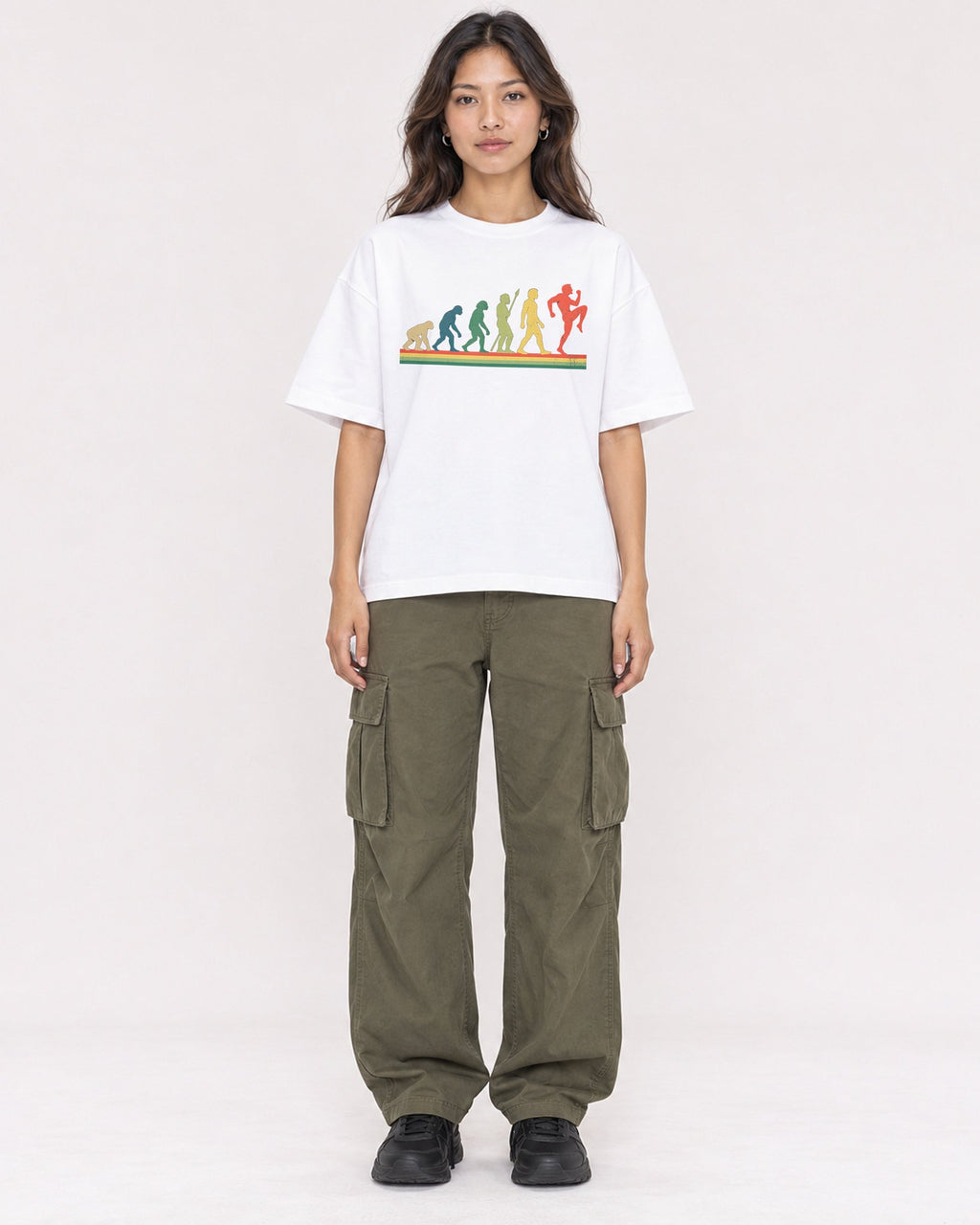 Mockup Boxy Heavyweight Tee White female full-body 02