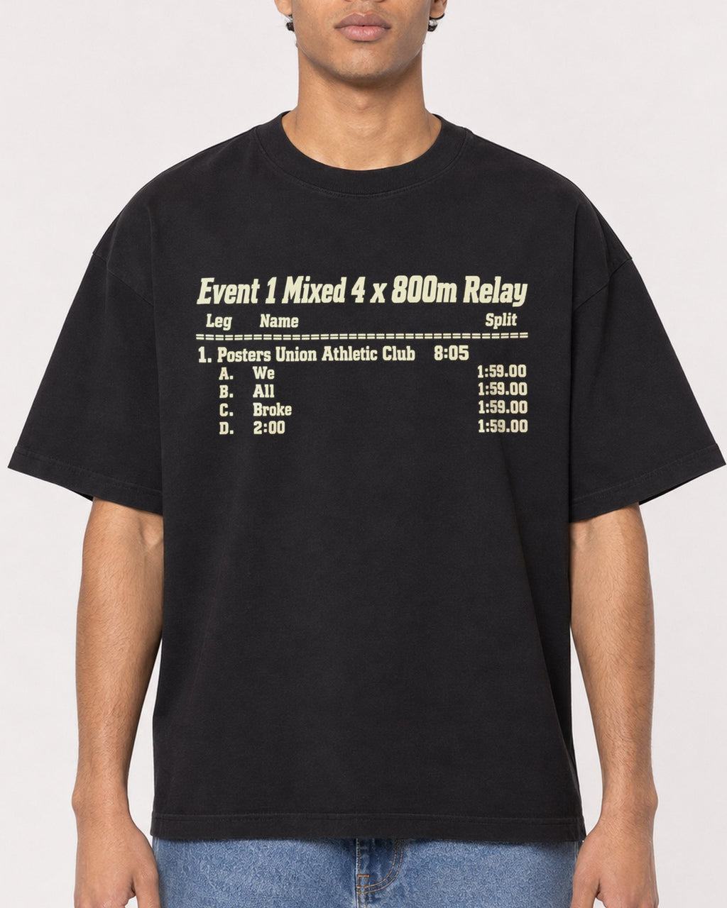 Mockup Boxy Heavyweight Tee Black male close-up 10