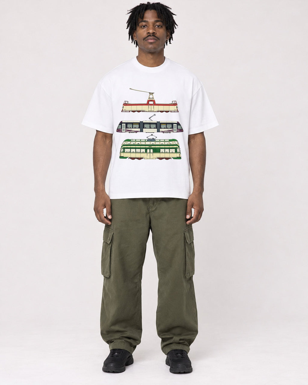 Mockup Boxy Heavyweight Tee White male full-body 04