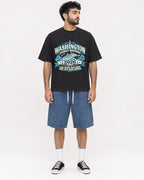 Mockup Boxy Heavyweight Tee Black male full-body 07