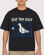 Mockup Boxy Heavyweight Tee Black male close-up 16