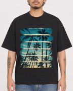Mockup Boxy Heavyweight Tee Black male close-up 42