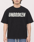 Mockup Boxy Heavyweight Tee Black male close-up 03